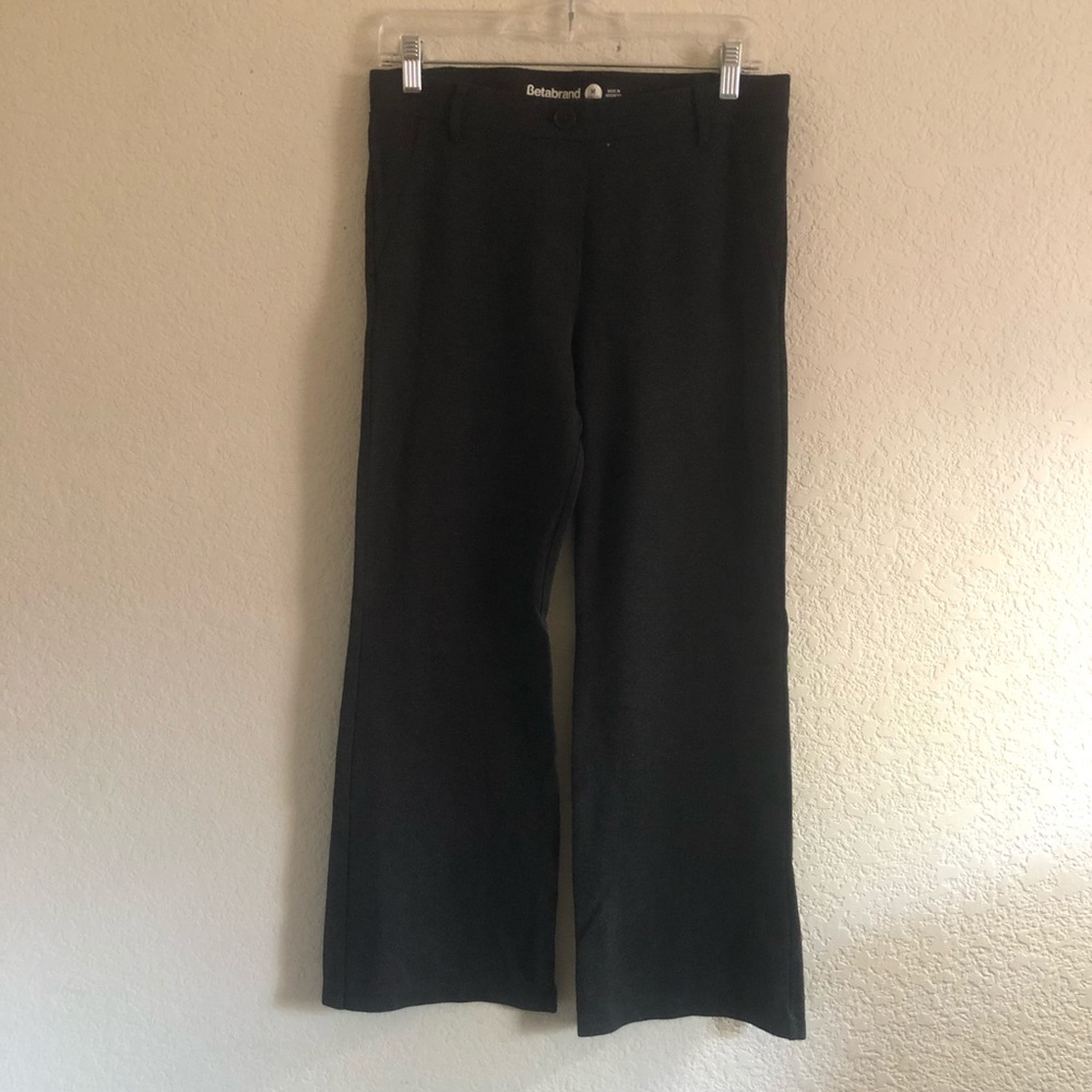 Betabrand Medium Petite Short Yoga Pants Charcoal Gray